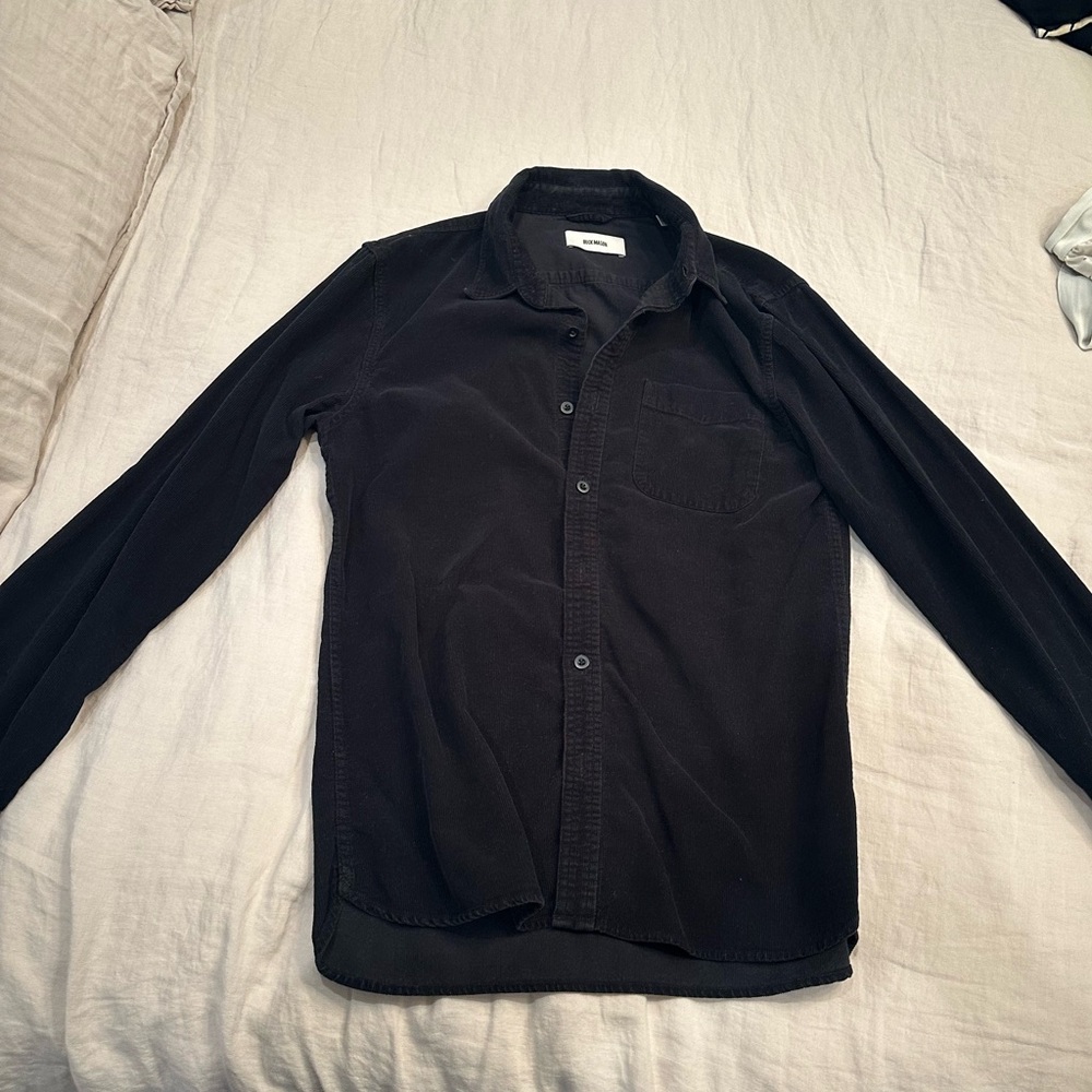 Buck Mason Black Corduroy Button up